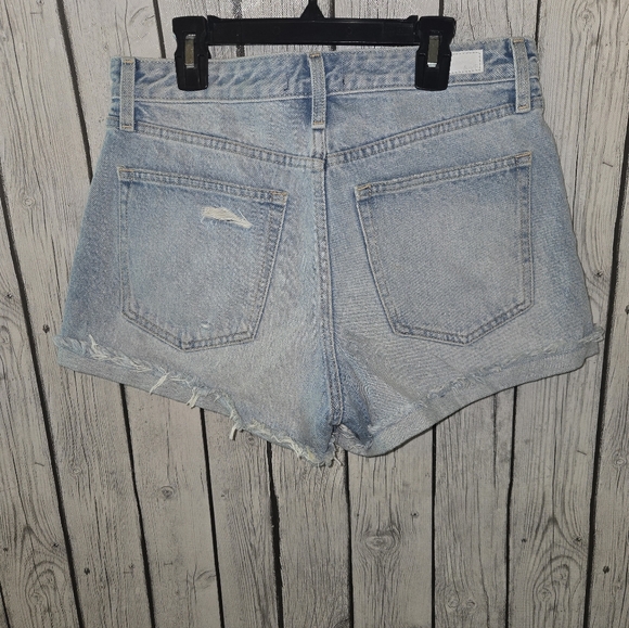 Abercrombie & Fitch Women’s Annie High Rise Jean Denim Shorts Distressed Size 8 - Picture 2 of 4